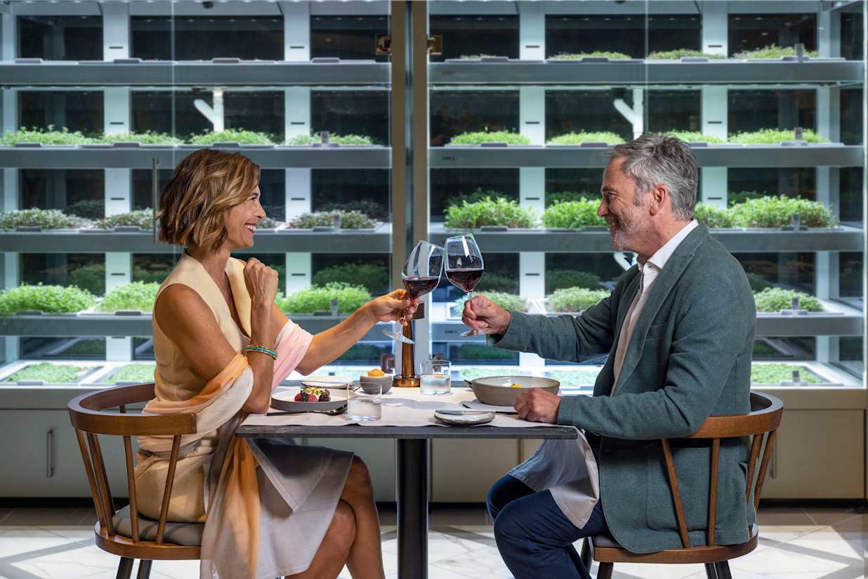 A couple dining on a MSC Cruise ship